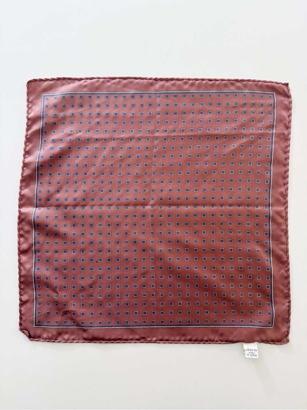Vintage Silk Pocket Square Made in Italy